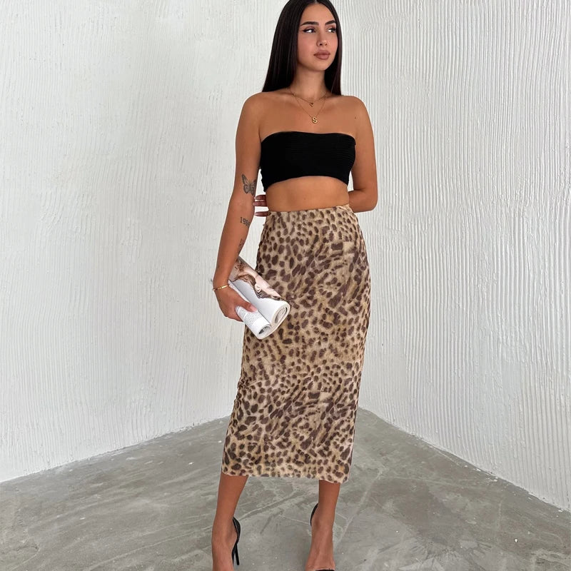 Chic Leopard Tulle Skirt