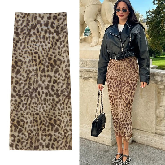 Chic Leopard Tulle Skirt
