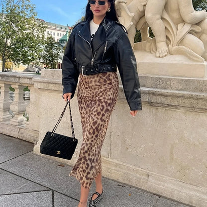 Chic Leopard Tulle Skirt